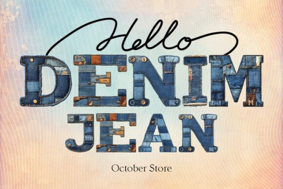 Denim Jean Alphabet Font for Bold Visuals