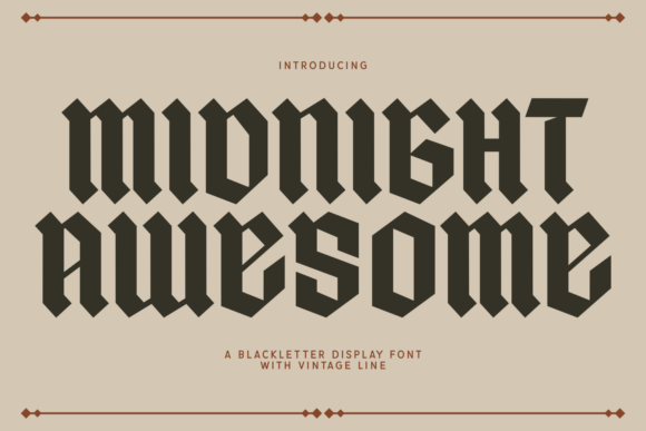 Midnight Awesome: A Bold Blackletter Font for Unique Branding