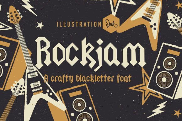 Rockjam: A Blackletter Font with Vintage Charm for Craft Projects